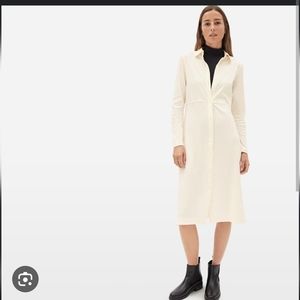 NWT Everlane The Luxe cotton shirt dress black size xxs